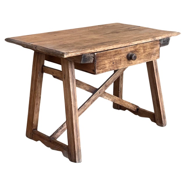 Early 20th Century French Oak Worktable Table with One Drawer, 1920s For Sale - Image 15 of 18