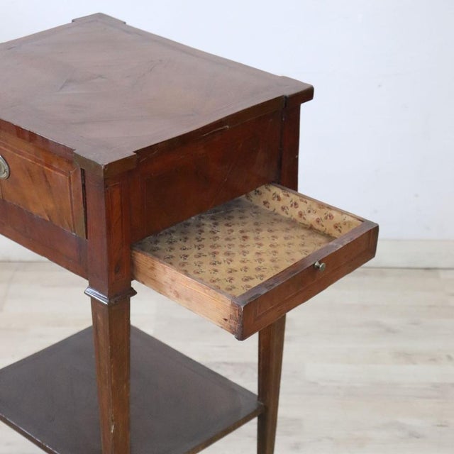 Antique Walnut Nightstand with Two Drawers, 1700s For Sale - Image 9 of 11