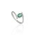 Contemporary Certified Solitaire Zambian Emerald & Diamond Ring in 925 Sterling Silver, Size 8 For Sale - Image 3 of 11