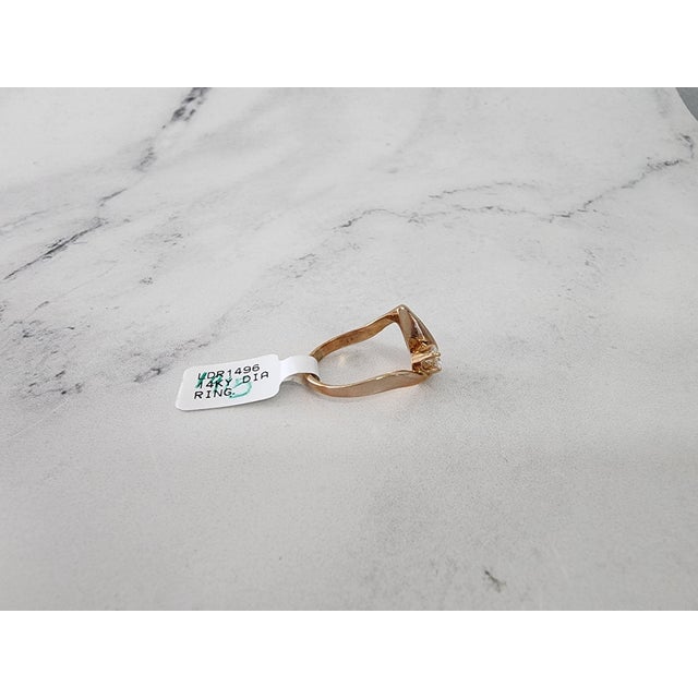 2020s Musical Note Diamond Ring .25cttw 14k Yellow Gold, Size 8 For Sale - Image 5 of 5