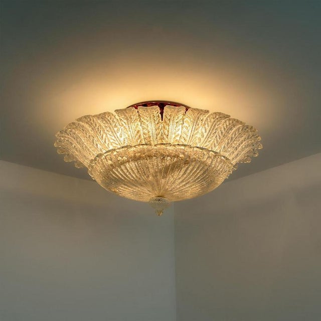 Murano Glass Ceiling Light in the style of Barovier, 1970s For Sale - Image 11 of 15