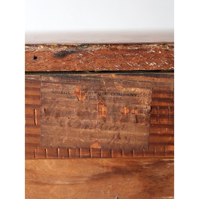 Antique Oak Highboy Dresser Spiegel Furniture Company For Sale - Image 12 of 15