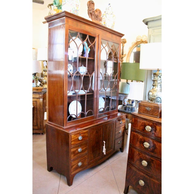 Traditional Antique Georgian Period Mahogany Glass Front Bookcase For Sale - Image 3 of 18