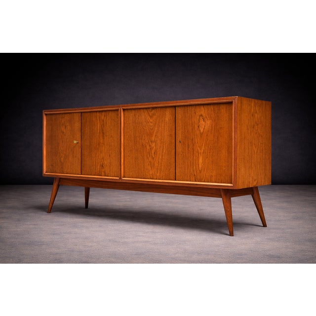 Brown Credenza in Cherry Wood, Joaquim Tenreiro for Laubitch & Hirth, 1942 - Lot 41A For Sale - Image 8 of 13