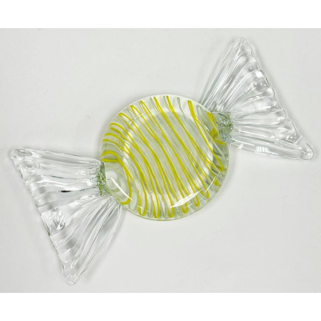 Art Deco Oversized Vintage Murano Style Glass Wrap Candy For Sale - Image 3 of 5