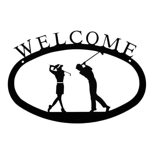 Metal Welcome Sign Golf Theme For Sale