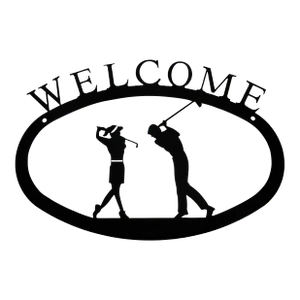 Metal Welcome Sign Golf Theme