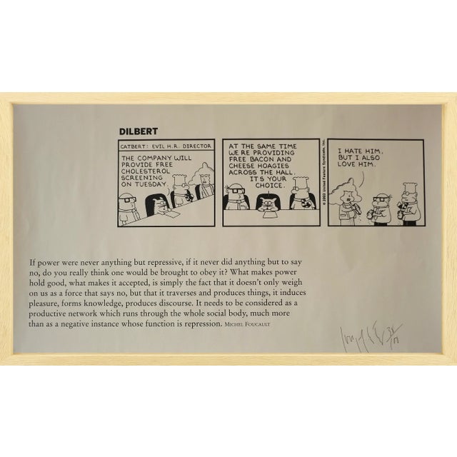 Joseph Kosuth — Authentic 2003 Foucault and Dilbert Screenprint, Signed, Numbered, With Coa For Sale
