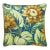 The House of Scalamandré Sunflower Print Square Pillow, Cobalt For Sale