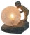 Baby Bubble lamp, cast bronze in the manner of Aristide de Ranieri. Naked toddler fascinated by a crystal bubble or...