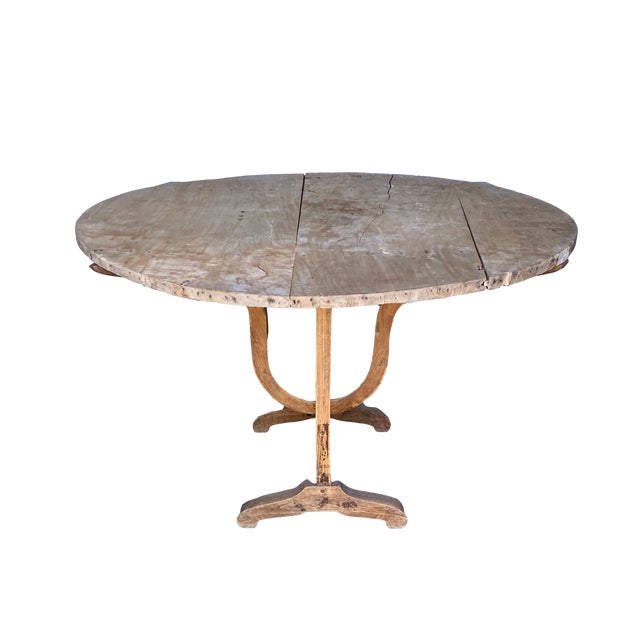 Wood French Bleached Oak Wine Tasting Table For Sale - Image 7 of 12