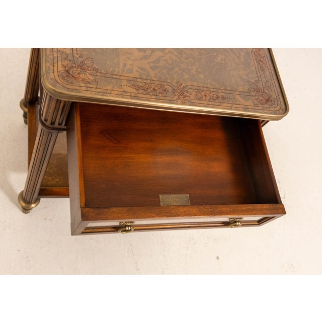 2010s Theodore Alexander Eglomise Hollywood Regency Nightstand For Sale - Image 5 of 18