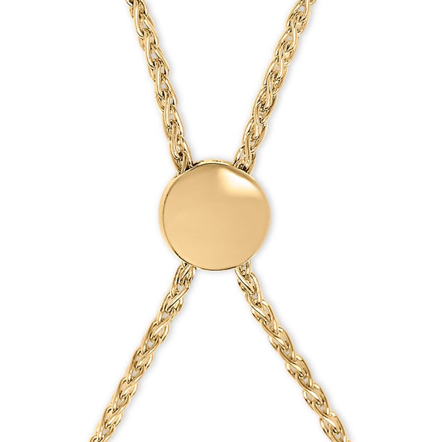 Contemporary 14K Yellow Gold Plated .925 Sterling Silver 1/10 Cttw Diamond Infinity Loop Adjustable Bolo Tennis Bracelet For Sale - Image 3 of 5