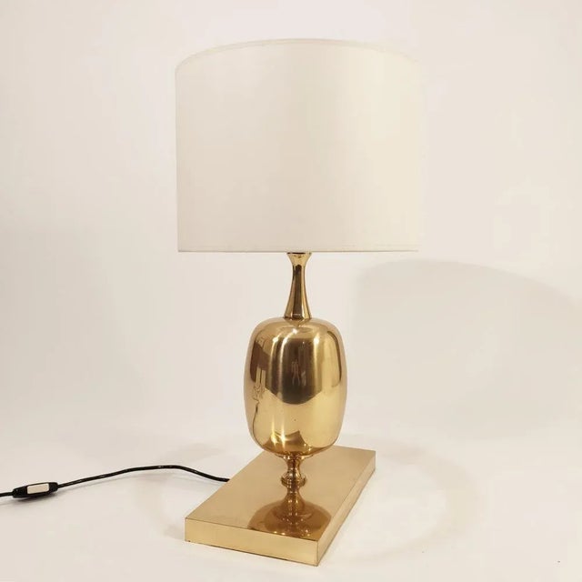 Mid-Century Modern French Table Lamp attributed to Philippe Barbier, 1970s For Sale - Image 3 of 10