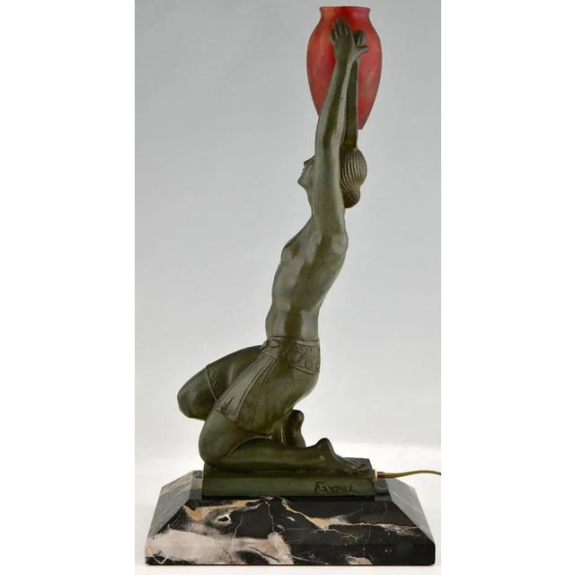 1930s Art Deco Vers L'Oasis Table Lamp from Fayral, France, 1930s For Sale - Image 5 of 11