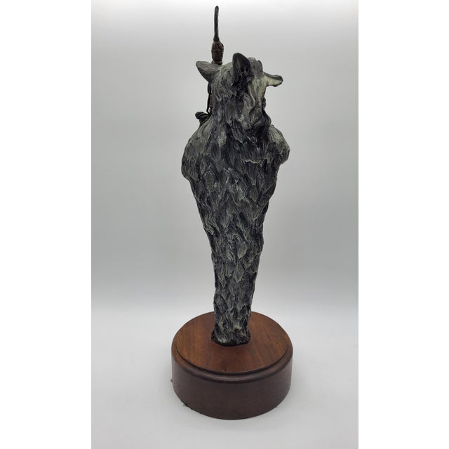 1980s Limited Edition Bruce Contway Bronze Bust Sculpture "Crazy Dog" - 74/100 For Sale - Image 10 of 10