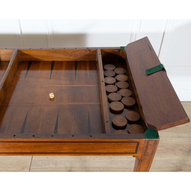 Neoclassical Late 18th-Century Tric Trac Games Table in Varnished Marquetry For Sale - Image 3 of 13