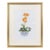 Vintage Framed Botanical Art Print: Orange Orchid in Chinoiserie Porcelain Planter For Sale