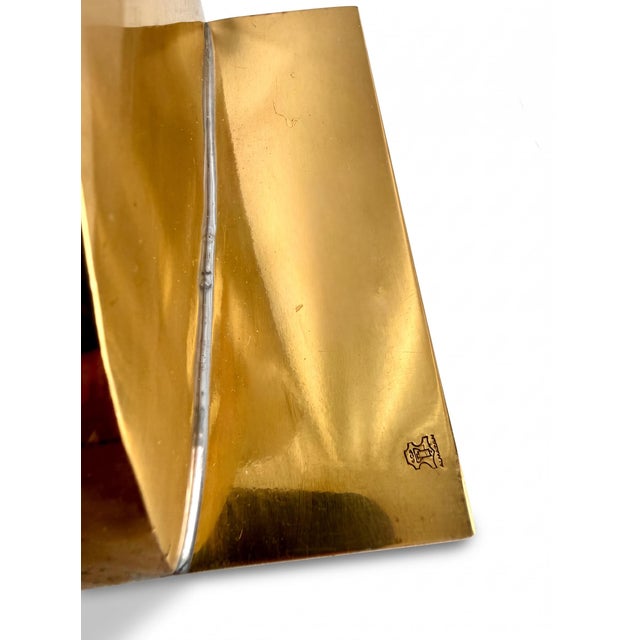 Polished Brass Bookends by Almazán, 1970s, Set of 2 For Sale - Image 3 of 11