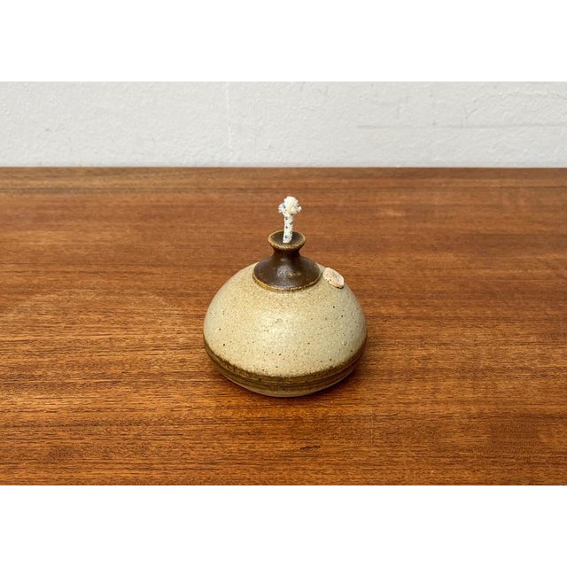 Mid-Century Danish Studio Pottery Oil Lamp from Bjergard, 1960s For Sale - Image 11 of 15