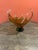 1970s Vintage Large Chalet Canada Amber Glass Centerpiece Bowl For Sale - Image 9 of 18
