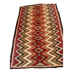 1900s, Handmade Antique Native American Navajo Style Rug 3.10' X 5.8'