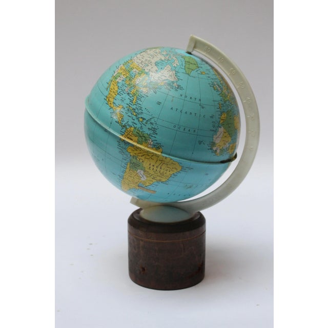 Mid-Century American Modern Tin Litho Globe With Cork Base For Sale - Image 13 of 13
