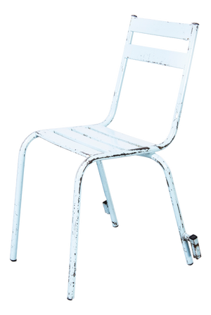 French Sky Blue Metal Stacking Outdoor Chair from Tolix, 1950s
