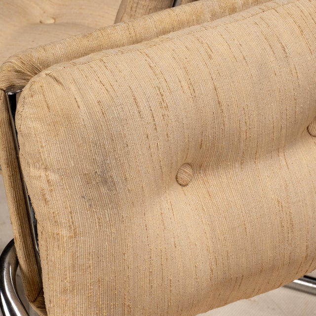 1970s Attributed to Jerry Johnson Arcadia Cantilever Tubular Dining Chairs, Set of 4 – Chrome Retro Modern For Sale - Image 10 of 16