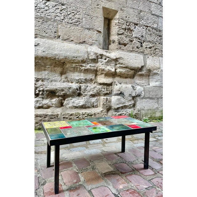 Ceramic Polychrome Ceramic Coffee Table For Sale - Image 7 of 8