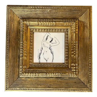 1970’s Original Abstract Female Nude Pen and Ink Drawing For Sale