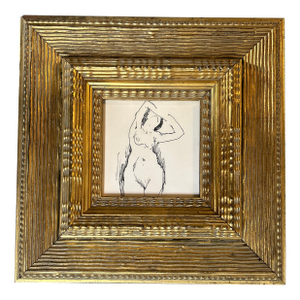 1970’s Original Abstract Female Nude Pen and Ink Drawing