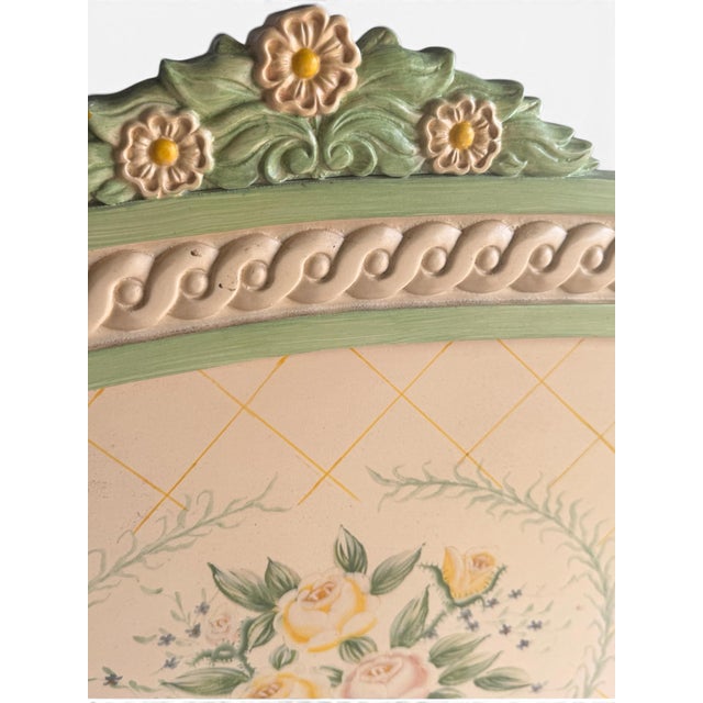 Late 20th Century Vintage French Provincial Hand Painted Cottage Bed For Sale - Image 5 of 8
