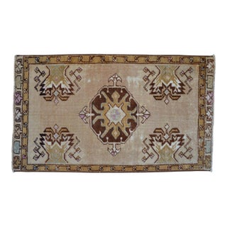 1970s Small Rug, Entryway Rug, Bath Mat, Kitchen Decor, Turkish Rug, Doormat 1'6" X 2'7" For Sale
