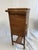Traditional Antique Victorian Wicker Rattan Sewing Stand | Lift-Top Toile Lined, Two Drawers | Edwardian Work Table, 31in For Sale - Image 3 of 18