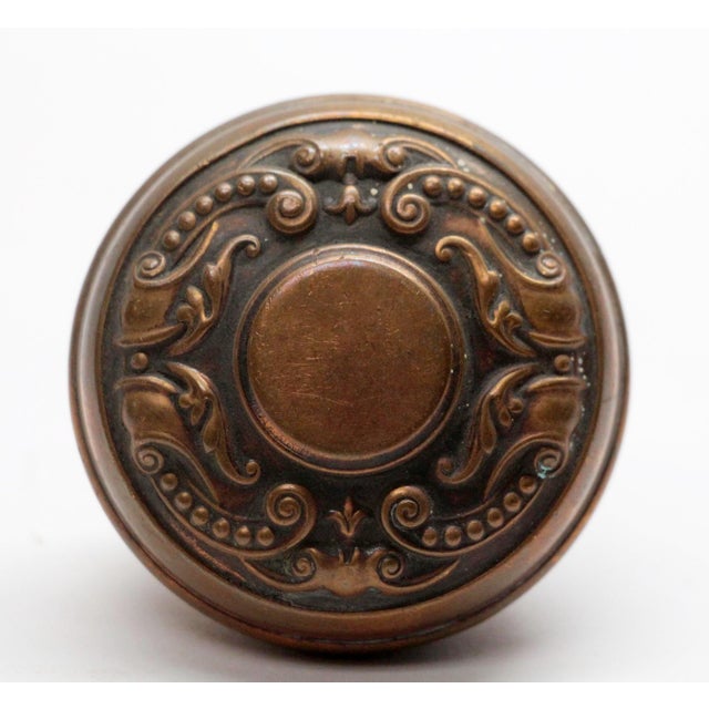 Traditional Pair of Antique Brass Flemish Corbin Door Knobs For Sale - Image 3 of 5