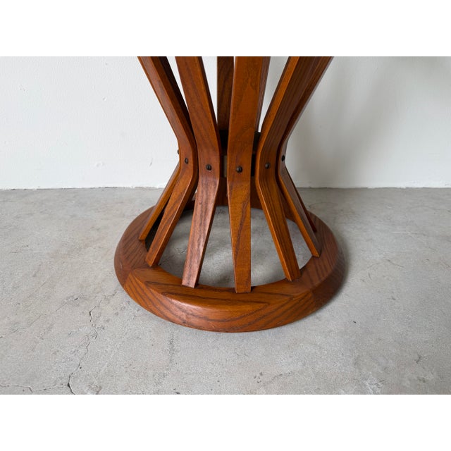 Mid-Century Modern Edward Wormley for Dunbar “Sheaf of Wheat” Glass Top Side Table For Sale - Image 4 of 12
