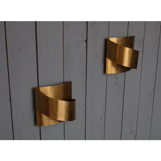 Swedish Brass Band Wall Lamp by Peter Celsing for Falkenbergs Belysning, 1960s For Sale - Image 6 of 14