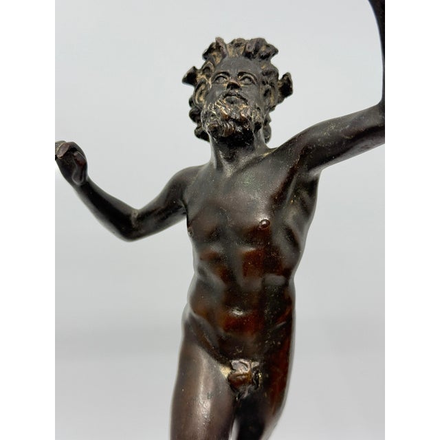 German Foundry NeoClassical Grand Tour Bronze of the Neapolitan Dancing Faun For Sale - Image 10 of 12