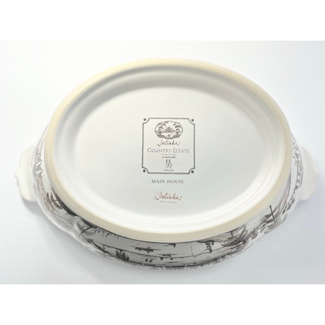 Juliska “Country Estate, Flint (Gray)” Stoneware Soup Tureen Bowl & Lid For Sale - Image 10 of 11