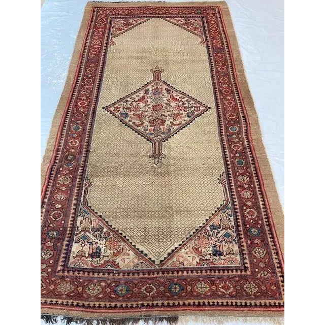 Wool on wool pile genuine hand made antique North west Persian Sarab gallery rug-