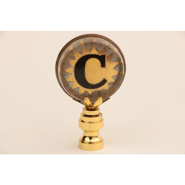 C Monogram Lamp Finial For Sale - Image 4 of 4