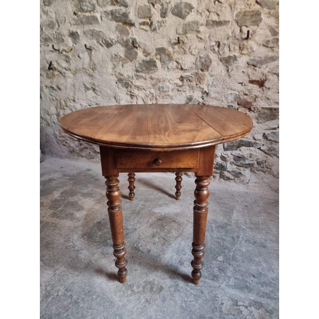 Antique French Walnut Drop-Leaf Dining Table, 1890s For Sale - Image 11 of 18