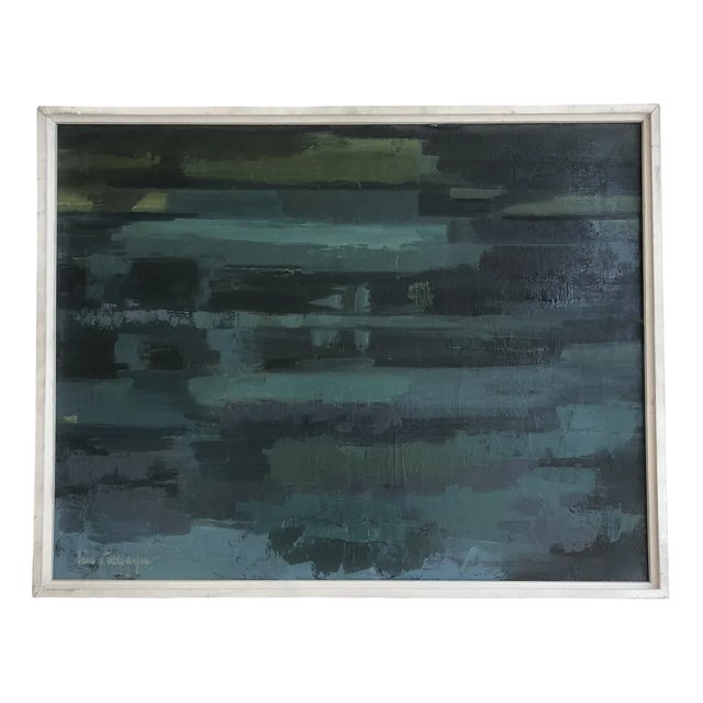 Lison Favarger, L'étang, 1982, Oil on Canvas, Framed For Sale