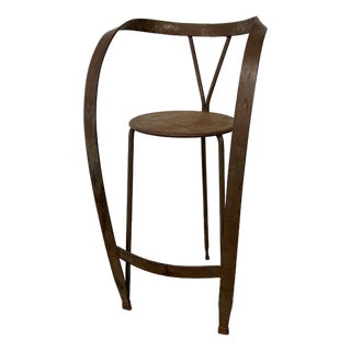 Vintage Handcrafted Cassina Style Oversized Sculptural Metal Ribbon Chair For Sale