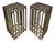 Pierre Cardin Mixed Metal Geometric Grid Pedestal Bases - A Pair For Sale