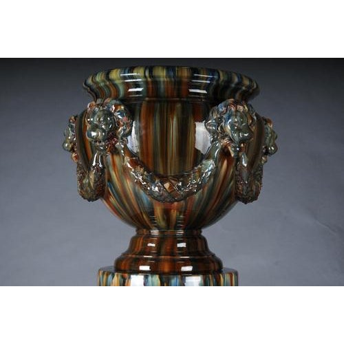 French Majolica Flower Vase by Clement Massier For Sale - Image 10 of 17