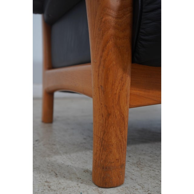 Ekornes Danish Mid Century Modern Black Leather Sofa Chairish