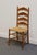 HIGH END VINTAGE Solid Hard Rock Maple Colonial Early American Ladder Back Dining Side Chair w. Rush Seat Believed to be...
