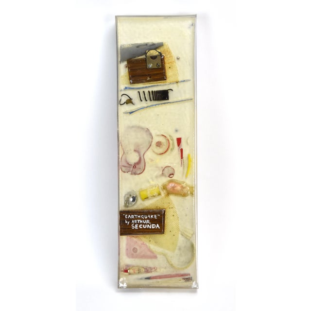 Arthur Secunda Mixed Media Collage Sculpture Found Objects in Resin “Earthquake” For Sale - Image 9 of 11